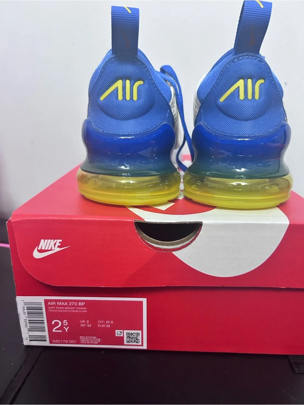 Nike Kids Mesh Sneakers in White, Blue & Pinkish Purple